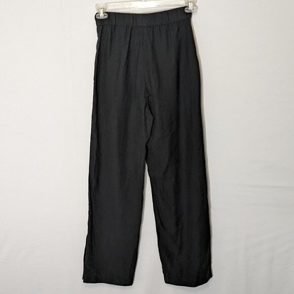 Women's "H&M" Black Wide-Straight Leg, High Rise Casual Zip Pants; Size 4 - Picture 3 of 6